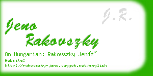 jeno rakovszky business card